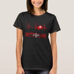 Zwitserland Heartbeat EKG Pulse Schweiz Zwitserse T-shirt