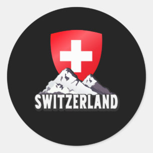 Zwitserland Home Naar Helvetia Bergen Zwitsers Ronde Sticker