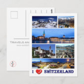 Zwitserland - I Love - Briefkaart (Voorkant / Achterkant)