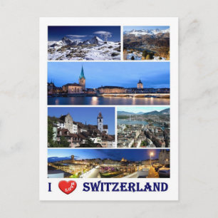 Zwitserland - I Love - Briefkaart