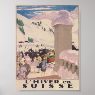 Zwitserland in het Poster voor winterreizen
