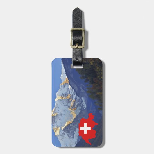 Zwitserland Jungfrau en vlag Bagagelabel (Voorkant verticaal)