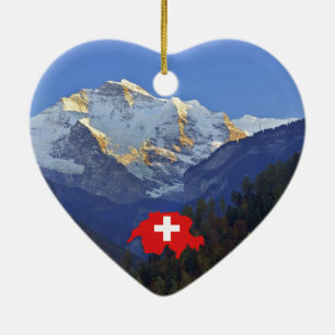 Zwitserland Jungfrau en vlag Keramisch Ornament