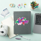 Zwitserland Kaart Custom-Cut Vinyl Sticker (iPad Cover)