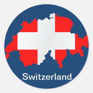 zwitserland - kaart en vlag - sticker