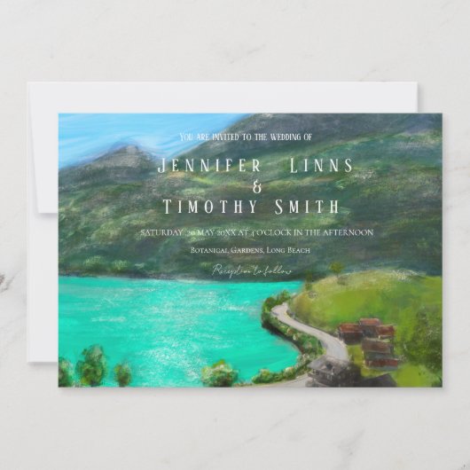 Zwitserland landschap olie pastel schilderij kaart (Voorkant)