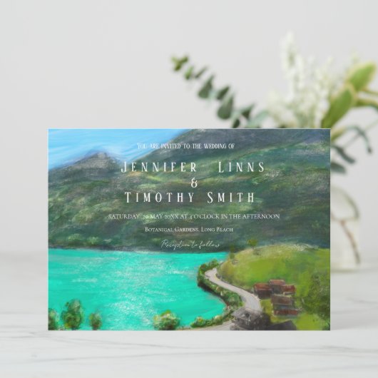 Zwitserland landschap olie pastel schilderij kaart (Staand voorkant)