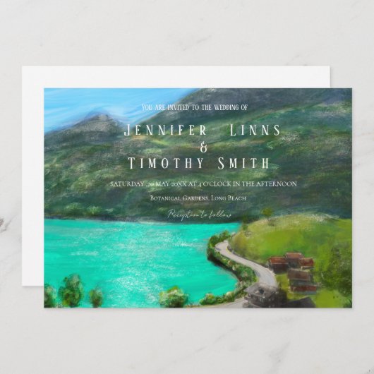 Zwitserland landschap olie pastel schilderij kaart (Voorkant / Achterkant)