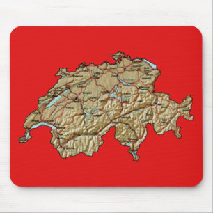 Zwitserland Map Mousepad Muismat