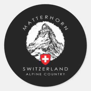 Zwitserland Matterhorn Xo4U Origineel Ronde Sticker