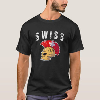 Zwitserland Mohawk Skull Design Sport Supporter Su T-shirt