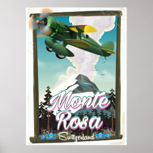 Zwitserland Monta Rosa Reisposter Poster