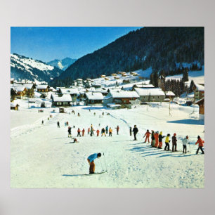 Zwitserland, Morginsecole de ski Poster