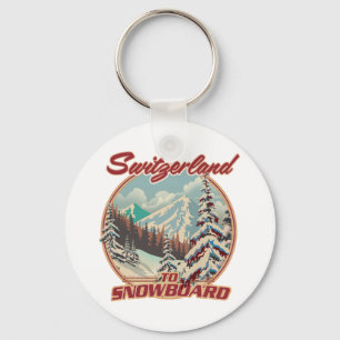 Zwitserland naar Snowboard Sleutelhanger