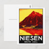 Zwitserland Niesen Vintage Travel Poster teruggeze Briefkaart (Voorkant / Achterkant)