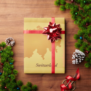 Zwitserland op een perkament cadeaupapier