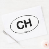 Zwitserland Ovaal Ovale Sticker (Envelop)