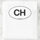 Zwitserland Ovaal Ovale Sticker (Tas)