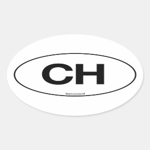 Zwitserland Oval Ovale Sticker