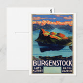 Zwitserland Poster Vintage-reisreis teruggezet Briefkaart (Voorkant / Achterkant)