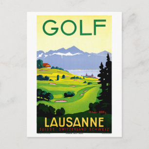 Zwitserland Poster voor reizen van de lausanne Gol Briefkaart