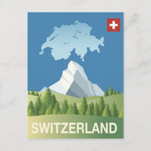 Zwitserland Reisposter Briefkaart