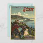Zwitserland Reisposter Briefkaart (Voorkant / Achterkant)