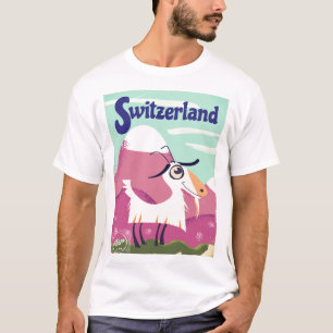 Zwitserland Reisposter in vintage stijl T-shirt