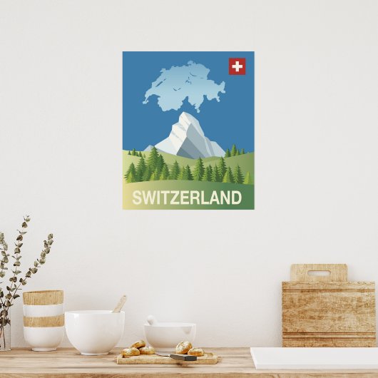 Zwitserland Reisposter Poster (Keuken)