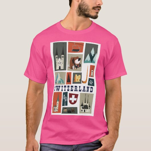Zwitserland Reisposter T-shirt (Voorkant)