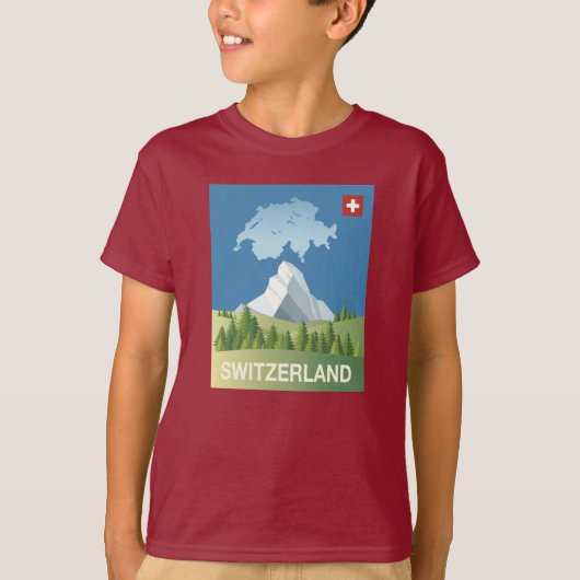 Zwitserland Reisposter T-shirt (Voorkant)