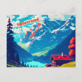 Zwitserland Retro Alpine Chalet Travel Briefkaart (Voorkant)
