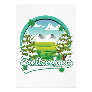 Zwitserland retro reislogo foto afdruk