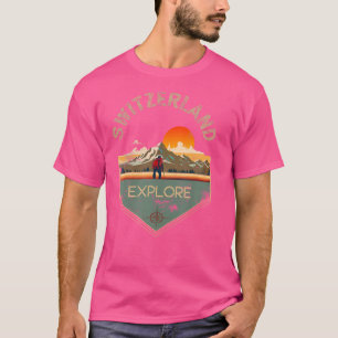 Zwitserland Retro wandelkleding - Swiss S T-shirt