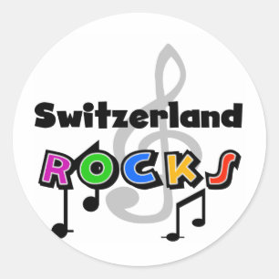 Zwitserland Rocks Ronde Sticker