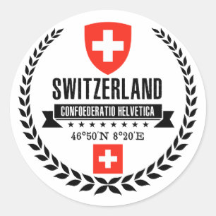 Zwitserland Ronde Sticker