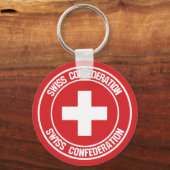 Zwitserland Round Emblem Sleutelhanger (Voorkant)