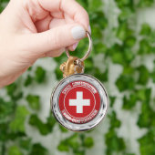 Zwitserland Round Emblem Sleutelhanger (Hand)