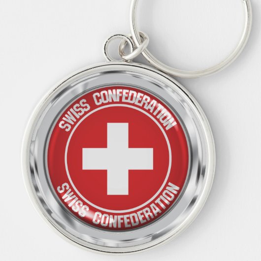 Zwitserland Round Emblem Sleutelhanger (Voorkant)