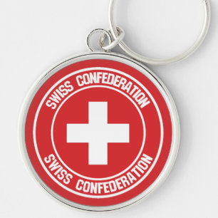 Zwitserland Round Emblem Sleutelhanger