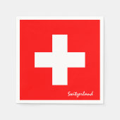 Zwitserland Servetten, Zwitserse Vlag partij / spo Servet (Voorkant)