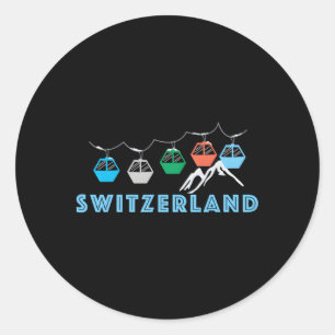 Zwitserland Ski Mountain Gondola Zwitserland Ronde Sticker