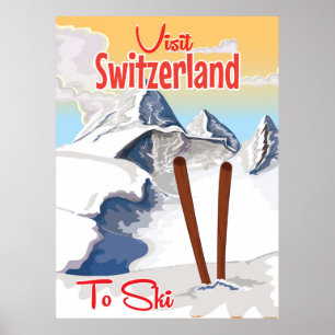 Zwitserland Ski-reisposter Poster