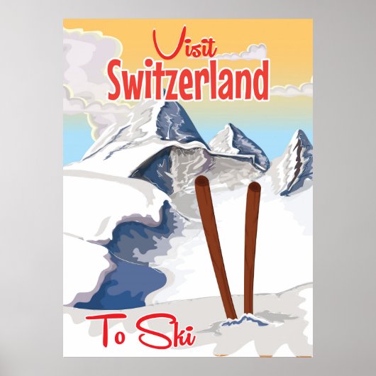  Zwitserland Ski-reisposter Poster (Voorkant)
