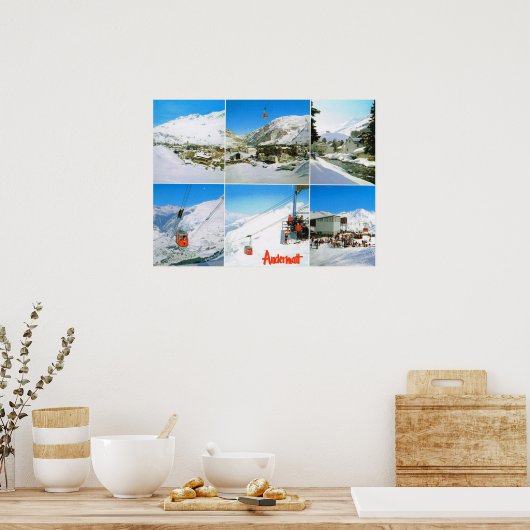 Zwitserland, skioord Andermatt winter Poster (Keuken)