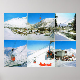 Zwitserland, skioord Andermatt winter Poster