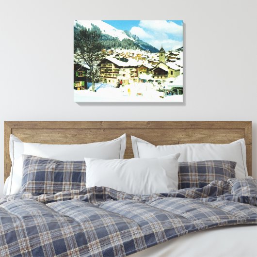 Zwitserland, skioord Morgins Canvas Afdruk (Insitu (Slaapkamer))