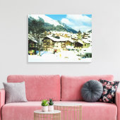 Zwitserland, skioord Morgins Canvas Afdruk (Insitu (Woonkamer))