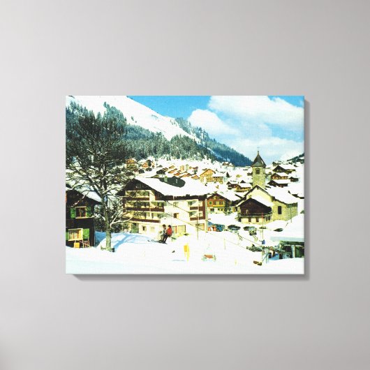 Zwitserland, skioord Morgins Canvas Afdruk (Voorkant)