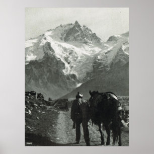Zwitserland, spoor op Jungfrau Poster